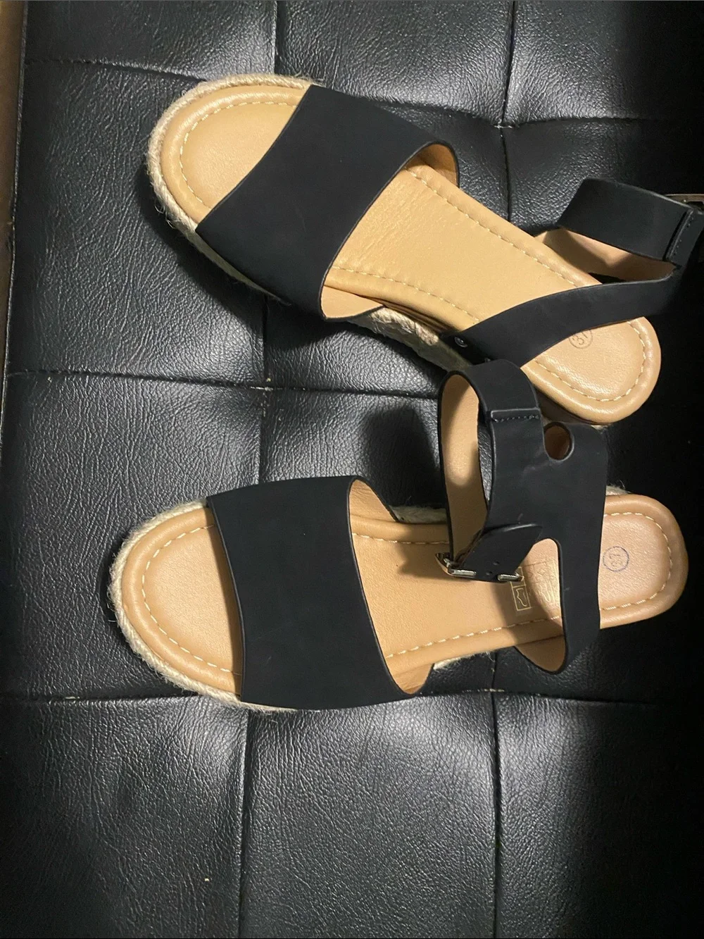 Women’s Black Ankle-Strap Espadrille Sandals